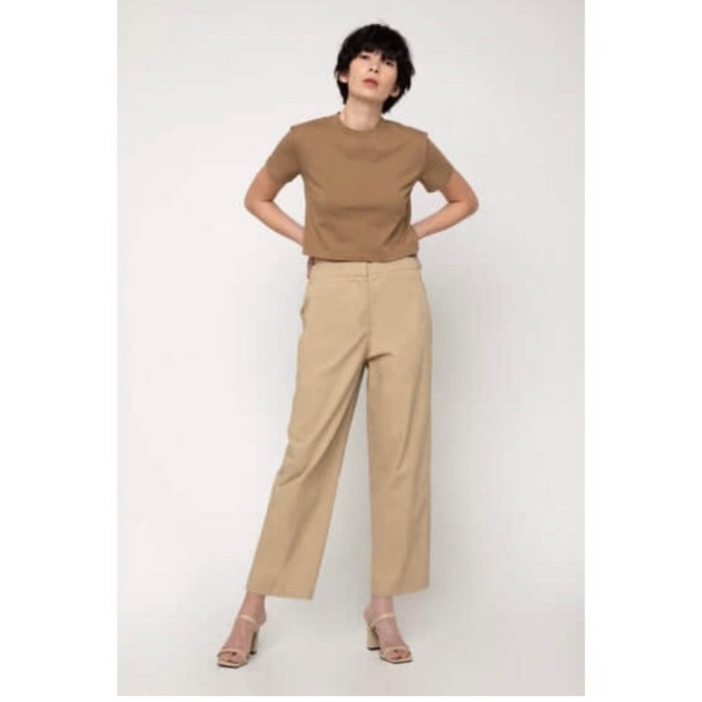 OAK + FORT Tan Straight Leg Pants